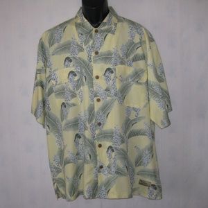 Tommy Bahama Men's L Yellow Hawaiian Floral Shirt
